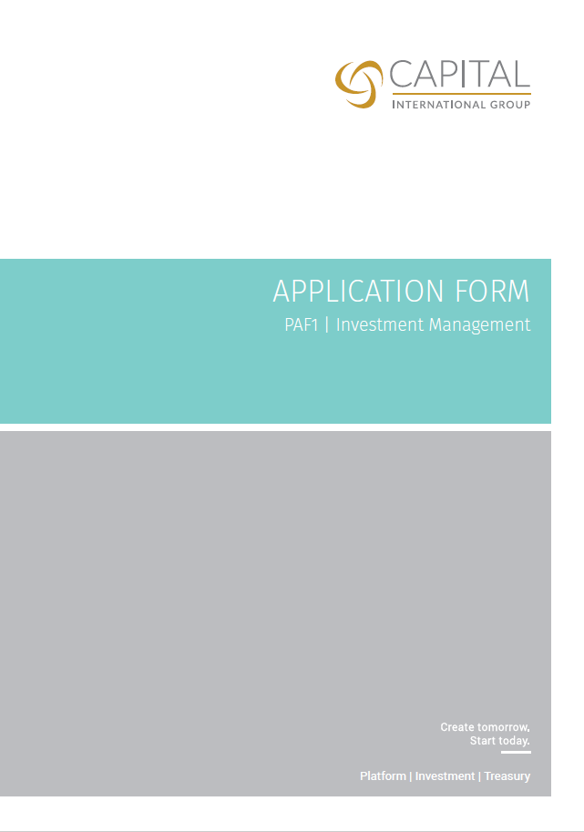 Application Form PAF1 Investment Management Capital International
